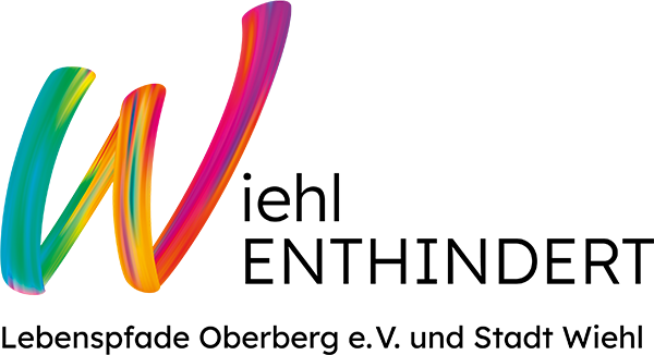 Logo "Wiehl enthindert" mit dem Zusatz "Lebenspfade Oberberg e.V. und Stadt Wiehl"